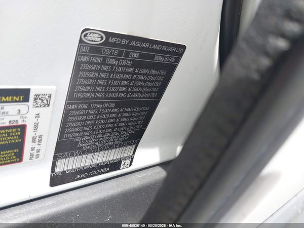 2019 LAND ROVER RANGE ROVER SPORT SE