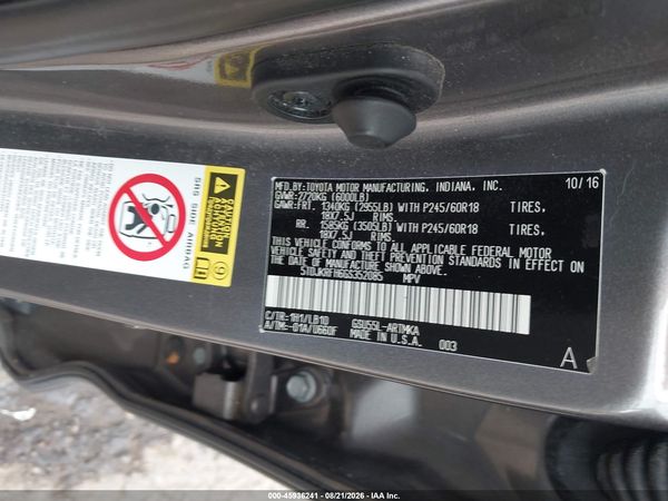 2016 TOYOTA HIGHLANDER XLE V6