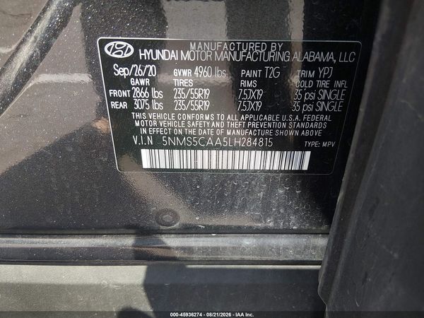 2020 HYUNDAI SANTA FE LIMITED 2.0T — I9