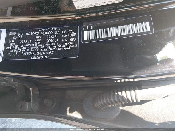 2021 KIA FORTE LXS