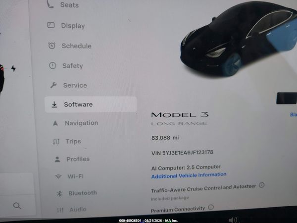 2018 TESLA MODEL 3 LONG RANGE/MID RANGE