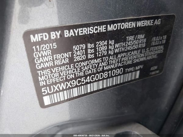 2016 BMW X3 XDRIVE28I