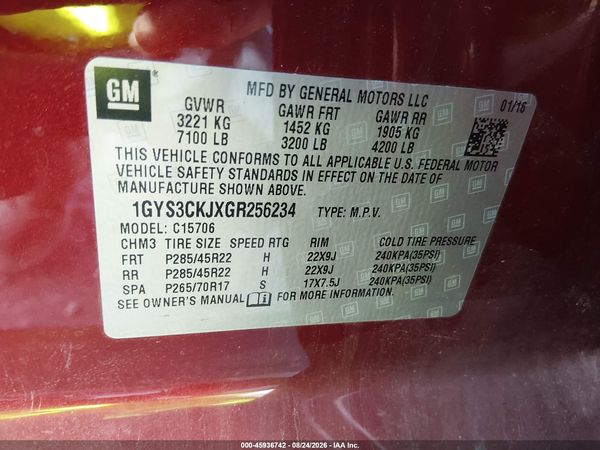 2016 CADILLAC ESCALADE PREMIUM COLLECTION — I9