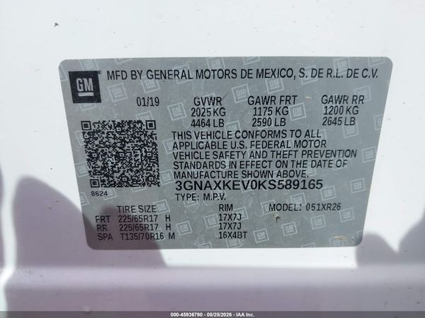 2019 CHEVROLET EQUINOX LT — I9