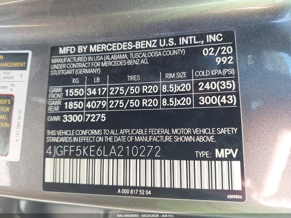 2020 MERCEDES-BENZ GLS 450 4MATIC