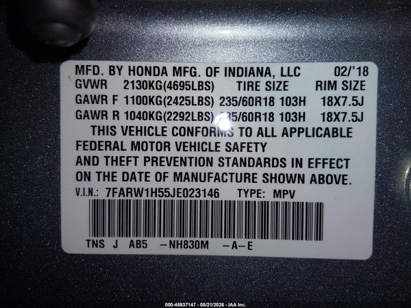 2018 HONDA CR-V EX
