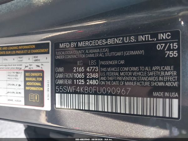 2015 MERCEDES-BENZ C 300 4MATIC