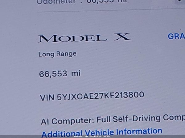 2019 TESLA MODEL X 100D/75D/LONG RANGE — I118