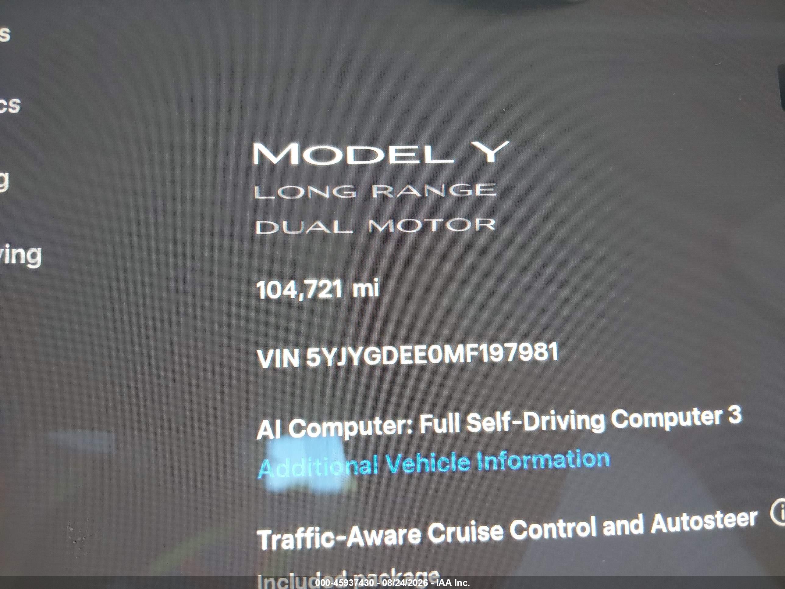 2021 TESLA MODEL Y