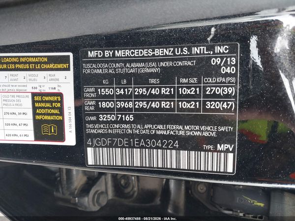 2014 MERCEDES-BENZ GL 550 4MATIC