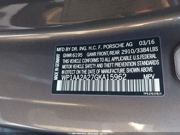 2016 PORSCHE CAYENNE