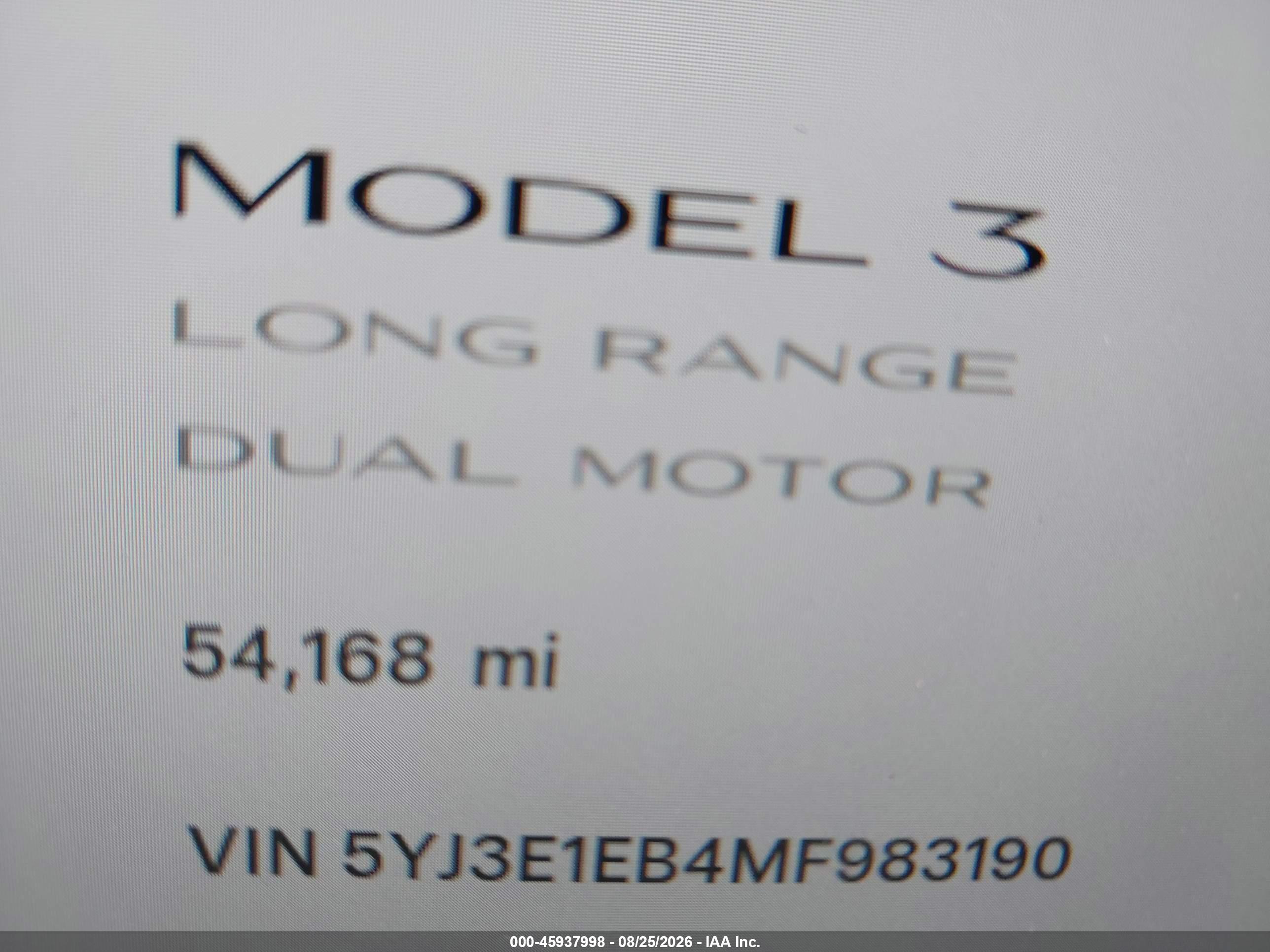 2021 TESLA MODEL 3