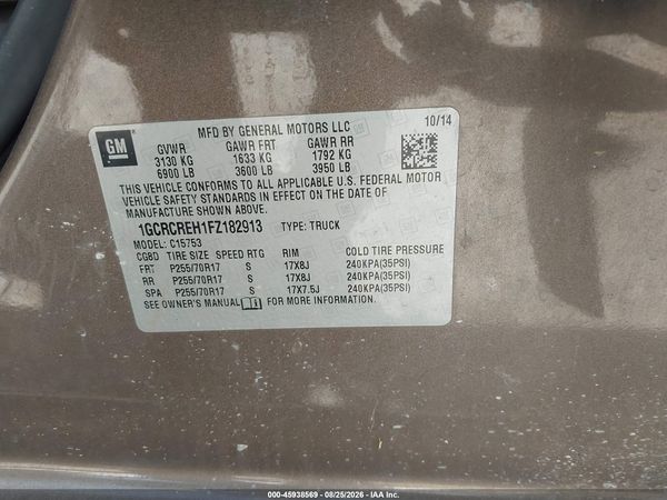2015 CHEVROLET SILVERADO 1500 LT — I9