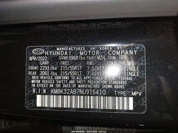 2022 HYUNDAI KONA SEL