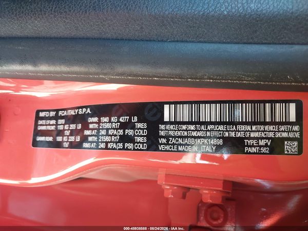 2019 JEEP RENEGADE ALTITUDE FWD