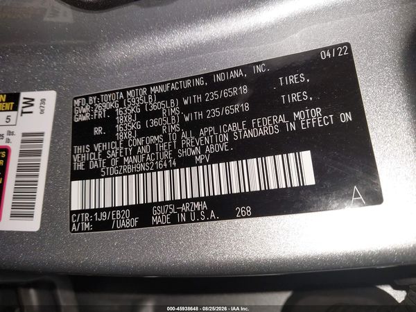 2022 TOYOTA HIGHLANDER XLE