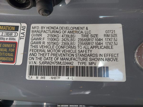 2021 HONDA CR-V AWD SPECIAL EDITION — I9