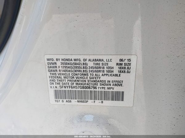2016 HONDA PILOT EX-L
