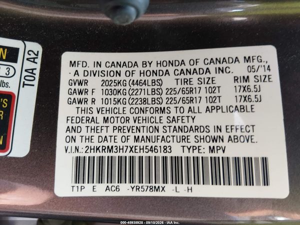 2014 HONDA CR-V EX-L