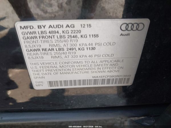 2016 AUDI Q3 2.0T PREMIUM PLUS — I9