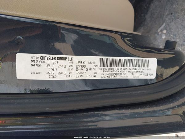 2013 DODGE GRAND CARAVAN SE — I9
