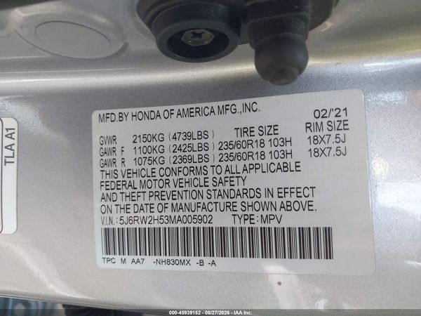 2021 HONDA CR-V AWD EX