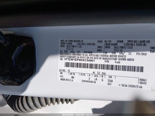 2019 FORD F-150 XLT