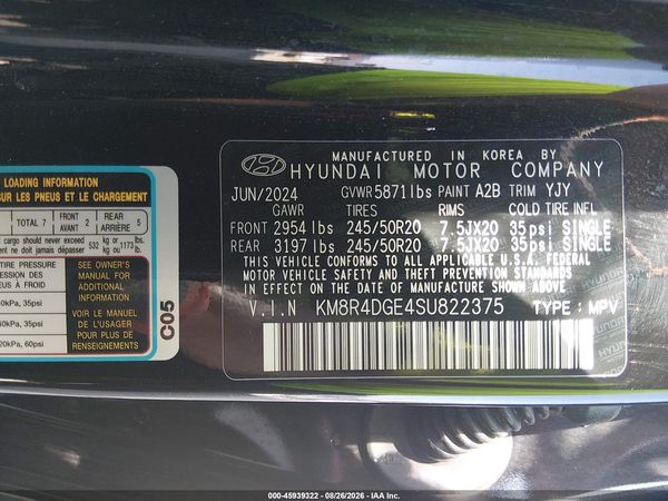2025 HYUNDAI PALISADE SEL PREMIUM — I9