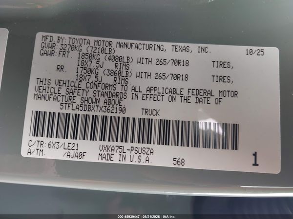 2026 TOYOTA TUNDRA SR5 CREWMAX 5.5' BED