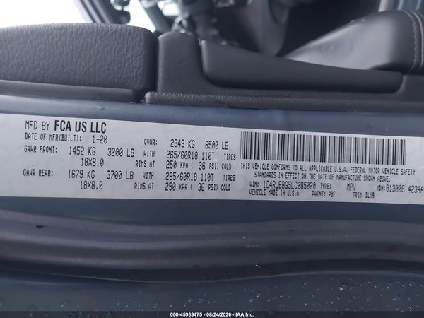 2020 JEEP GRAND CHEROKEE LIMITED 4X2