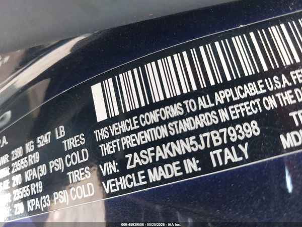 2018 ALFA ROMEO STELVIO TI SPORT AWD — I9