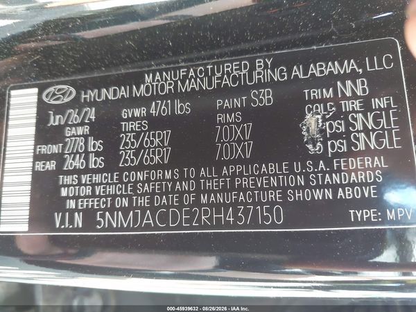 2024 HYUNDAI TUCSON SE — I9