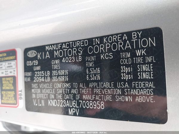 2020 KIA SOUL S — I9