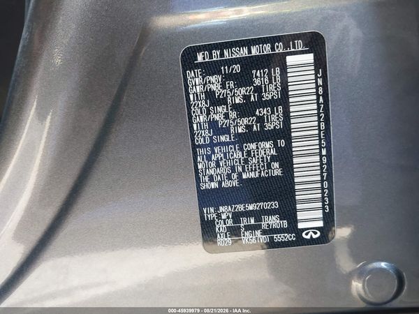 2021 INFINITI QX80 SENSORY AWD