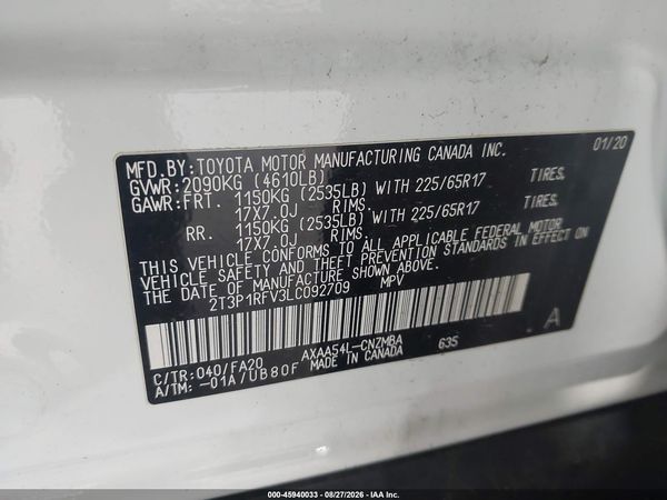 2020 TOYOTA RAV4 XLE