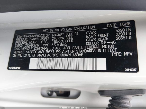 2017 VOLVO XC60 T5 INSCRIPTION