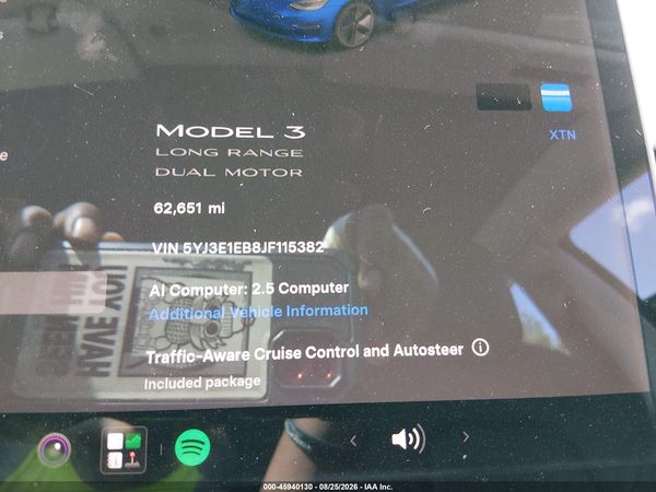 2018 TESLA MODEL 3 LONG RANGE/PERFORMANCE