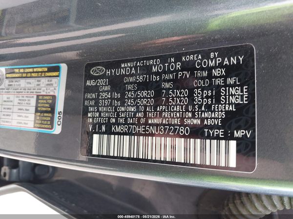 2022 HYUNDAI PALISADE CALLIGRAPHY