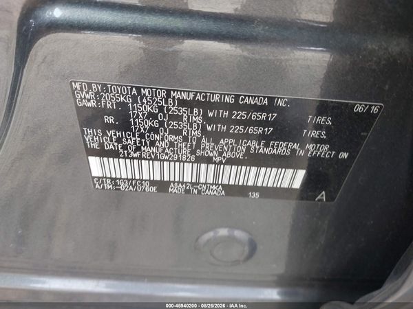 2016 TOYOTA RAV4 XLE