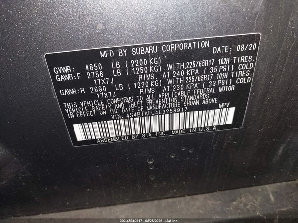 2020 SUBARU OUTBACK PREMIUM