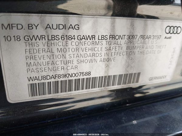 2019 AUDI A8 L 55