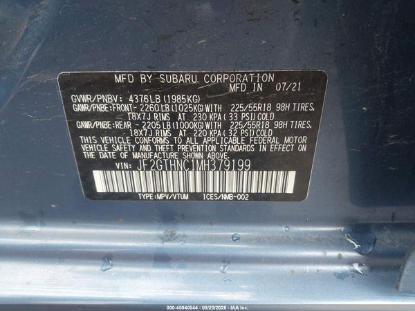2021 SUBARU CROSSTREK LIMITED — I9