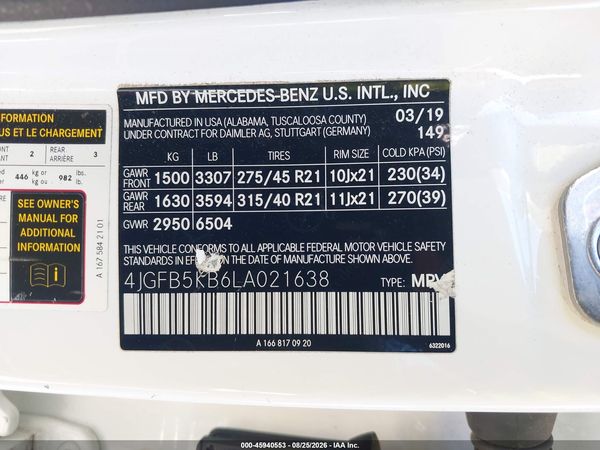 2020 MERCEDES-BENZ GLE 450 4MATIC