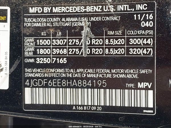 2017 MERCEDES-BENZ GLS 450 4MATIC