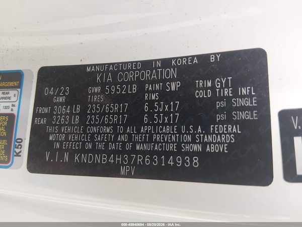 2024 KIA CARNIVAL MPV LX SEAT PACKAGE
