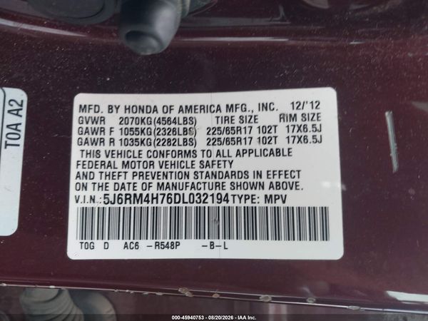 2013 HONDA CR-V EX-L