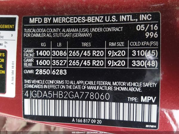 2016 MERCEDES-BENZ GLE 350 4MATIC