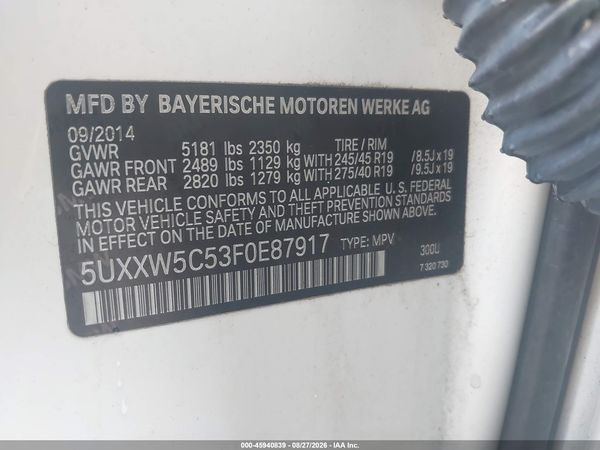 2015 BMW X4 XDRIVE35I
