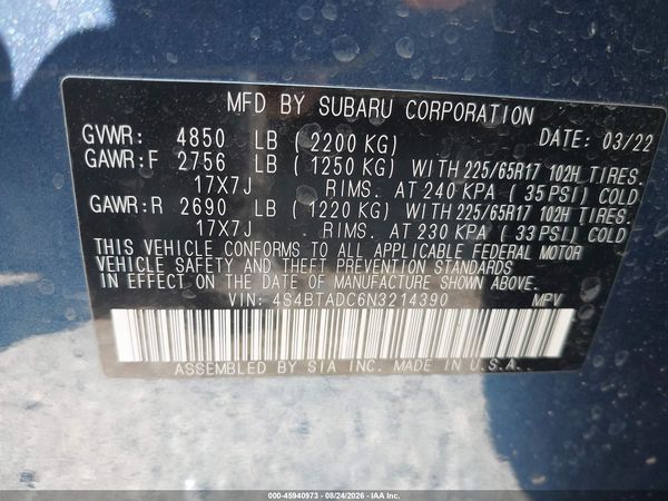 2022 SUBARU OUTBACK PREMIUM