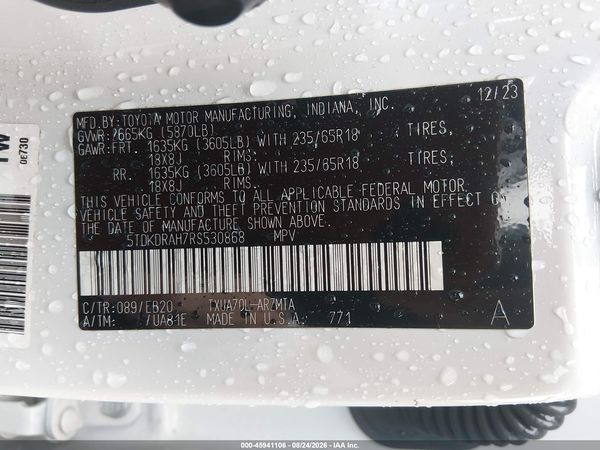 2024 TOYOTA HIGHLANDER XLE — I9